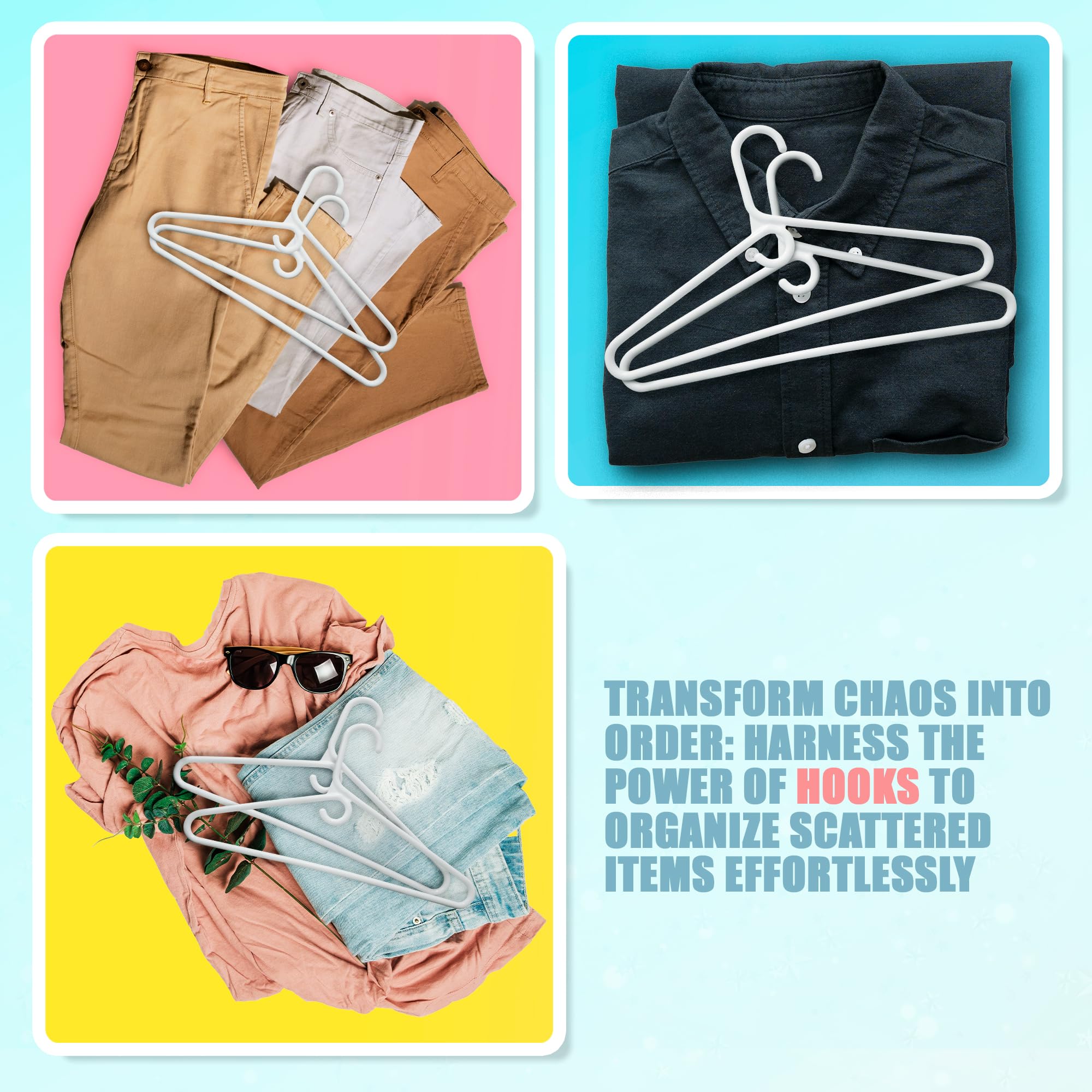 Deilsy White Plastic Hangers - Super Heavy Duty Clothes Hanger, Thick Strong Standard Closet Plastic Hangers With Hook For Scarv